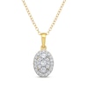 Thumbnail Image 1 of Multi-Diamond Oval-Frame Necklace 1/5 ct tw 10K Yellow Gold 18&quot;