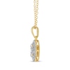 Thumbnail Image 3 of Multi-Diamond Oval-Frame Necklace 1/5 ct tw 10K Yellow Gold 18&quot;