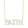 Thumbnail Image 1 of Diamond "Faith" Necklace 1/8 ct tw 10K Yellow Gold 18"