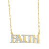 Thumbnail Image 2 of Diamond "Faith" Necklace 1/8 ct tw 10K Yellow Gold 18"