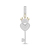 Thumbnail Image 1 of Men's Baguette & Round-Cut Heart Key with Crown Diamond Charm 3/4 ct tw 10K Yellow Gold