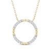 Thumbnail Image 1 of Diamond Open Circle Bead Necklace 1/8 ct tw 10K Yellow Gold 18&quot;