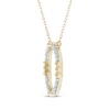 Thumbnail Image 2 of Diamond Open Circle Bead Necklace 1/8 ct tw 10K Yellow Gold 18&quot;