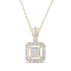 Thumbnail Image 1 of Multi-Diamond Square Frame Necklace 1/20 ct tw 10K Yellow Gold 18&quot;
