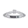 Thumbnail Image 1 of True Fans Green Bay Packers 1/6 CT. T.W. Diamond Logo ID Bracelet in Sterling Silver