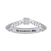 Thumbnail Image 1 of True Fans Seattle Seahawks 1/6 CT. T.W. Diamond Logo ID Bracelet in Sterling Silver