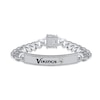 Thumbnail Image 1 of True Fans Minnesota Vikings 1/6 CT. T.W. Diamond Logo ID Bracelet in Sterling Silver