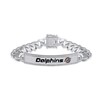 Thumbnail Image 1 of True Fans Miami Dolphins 1/6 CT. T.W. Diamond Logo ID Bracelet in Sterling Silver