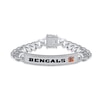 Thumbnail Image 1 of True Fans Cincinnati Bengals 1/6 CT. T.W. Diamond Logo ID Bracelet in Sterling Silver