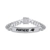 Thumbnail Image 1 of True Fans Carolina Panthers 1/6 CT. T.W. Diamond Logo ID Bracelet in Sterling Silver