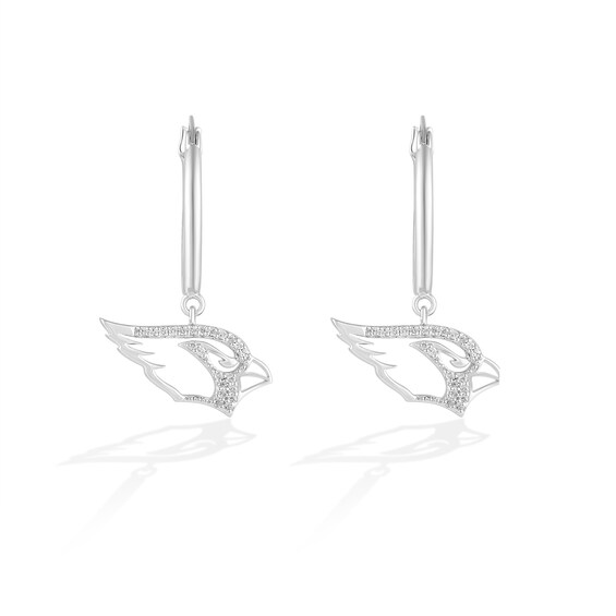 True Fans Arizona Cardinals 1/10 CT. T.W. Diamond Logo Earrings in Sterling Silver