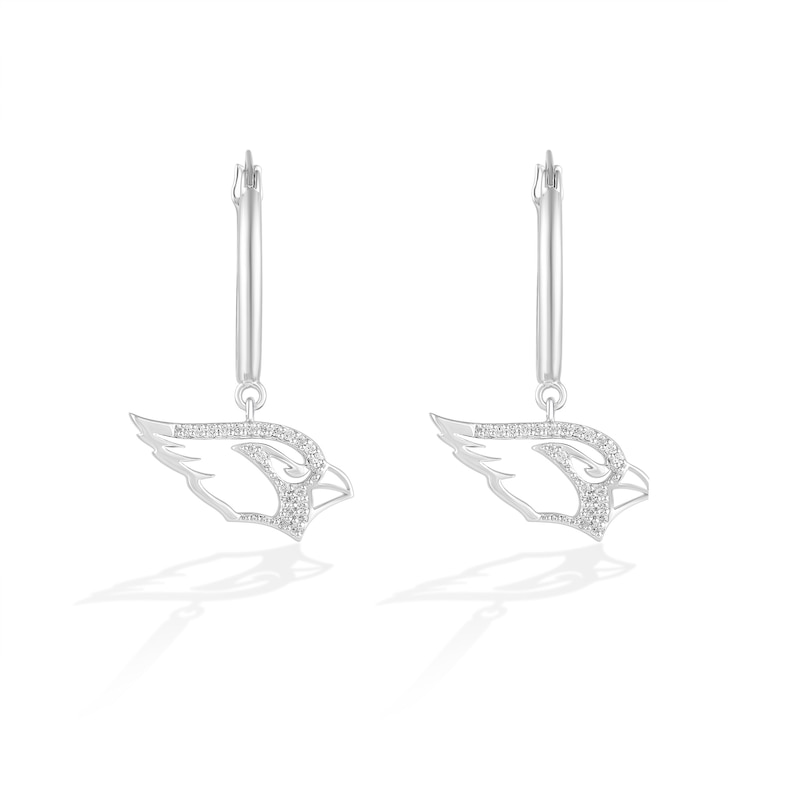 Main Image 1 of True Fans Arizona Cardinals 1/10 CT. T.W. Diamond Logo Earrings in Sterling Silver