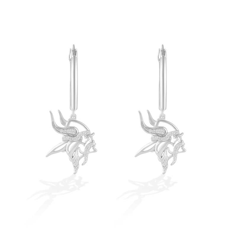 Main Image 1 of True Fans Minnesota Vikings 1/10 CT. T.W. Diamond Logo Earrings in Sterling Silver