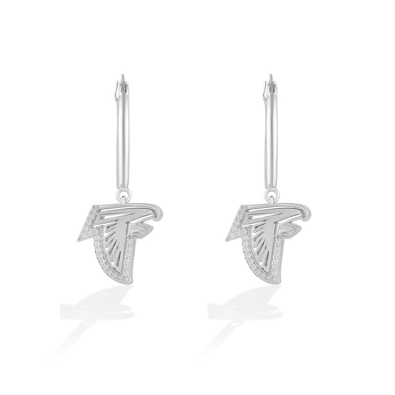 Main Image 1 of True Fans Atlanta Falcons 1/10 CT. T.W. Diamond Logo Earrings in Sterling Silver