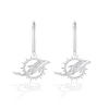 Thumbnail Image 1 of True Fans Miami Dolphins 1/10 CT. T.W. Diamond Logo Earrings in Sterling Silver