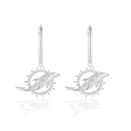 True Fans Miami Dolphins 1/10 CT. T.W. Diamond Logo Earrings in Sterling Silver