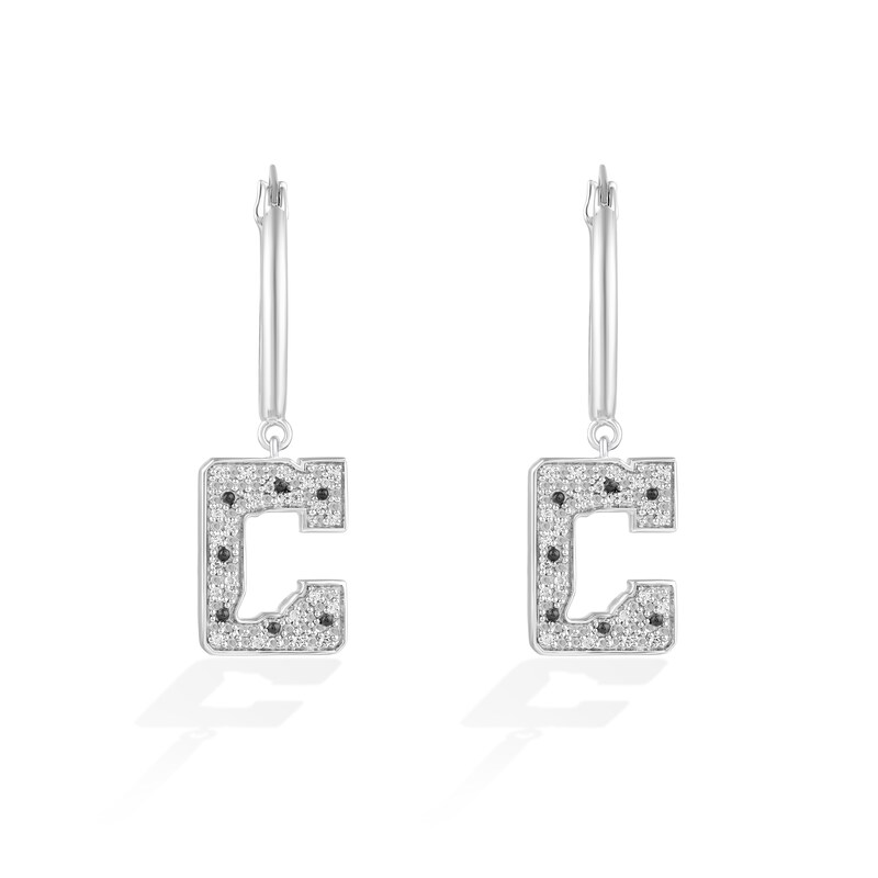 Main Image 1 of True Fans Indianapolis Colts 1/10 CT. T.W. Diamond Logo Earrings in Sterling Silver