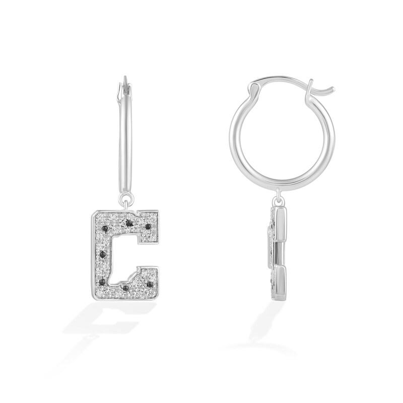 Main Image 2 of True Fans Indianapolis Colts 1/10 CT. T.W. Diamond Logo Earrings in Sterling Silver