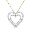 Thumbnail Image 1 of Diamond Double Heart Outline Necklace 1/4 ct tw 10K Yellow Gold 18&quot;