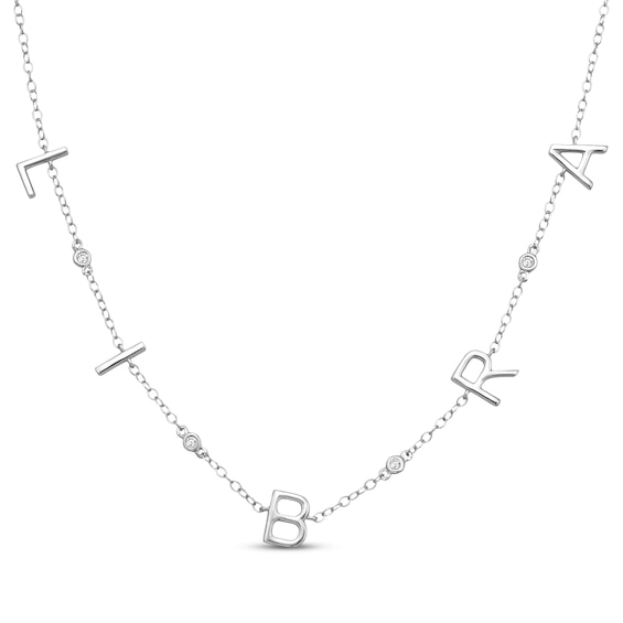 Diamond "Libra" Chain Necklace 1/20 ct tw Sterling Silver 18"