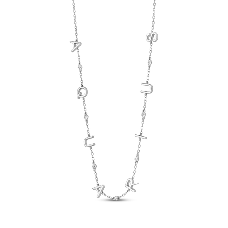Main Image 2 of Diamond "Aquarius" Chain Necklace 1/15 ct tw Sterling Silver 18"