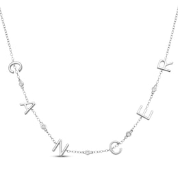 Diamond "Cancer" Chain Necklace 1/20 ct tw Sterling Silver 18"
