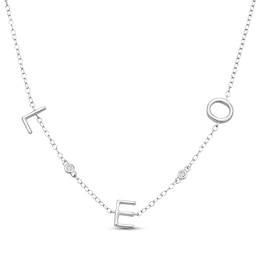 Diamond Accent "Leo" Chain Necklace Sterling Silver 18"
