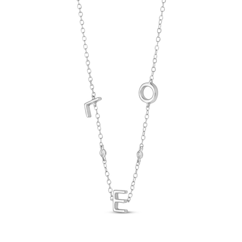 Main Image 2 of Diamond Accent &quot;Leo&quot; Chain Necklace Sterling Silver 18&quot;