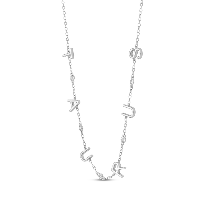 Main Image 2 of Diamond &quot;Taurus&quot; Chain Necklace 1/20 ct tw Sterling Silver 18&quot;