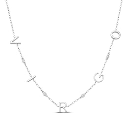 Diamond "Virgo" Chain Necklace 1/20 ct tw Sterling Silver 18"