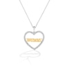 Thumbnail Image 1 of True Fans Cleveland Browns 1/10 CT. T.W. Diamond Heart Necklace in Sterling Silver & 10K Yellow Gold