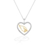 Thumbnail Image 1 of True Fans Arizona Cardinals 1/10 CT. T.W. Diamond Heart Necklace in Sterling Silver & 10K Yellow Gold