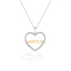Thumbnail Image 1 of True Fans New York Jets 1/10 CT. T.W. Diamond Heart Necklace in Sterling Silver & 10K Yellow Gold