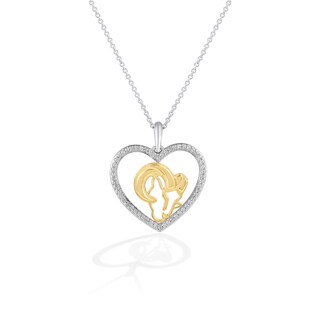 True Fans Los Angeles Rams 1/10 CT. T.W. Diamond Heart Necklace in ...