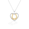 Thumbnail Image 1 of True Fans Indianapolis Colts 1/10 CT. T.W. Diamond Heart Necklace in Sterling Silver & 10K Yellow Gold