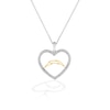 Thumbnail Image 1 of True Fans Los Angeles Chargers 1/10 CT. T.W. Diamond Heart Necklace in Sterling Silver & 10K Yellow Gold