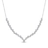 Thumbnail Image 1 of Multi-Diamond Chevron Necklace 1 ct tw 14K White Gold 18&quot;