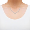 Thumbnail Image 2 of Multi-Diamond Chevron Necklace 1 ct tw 14K White Gold 18&quot;