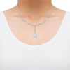 Thumbnail Image 3 of Pear, Marquise & Round-Cut Diamond Drop Necklace 8 ct tw  14K White Gold 18"