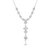Thumbnail Image 1 of Princess & Round-Cut Diamond Scatter Y-Drop Necklace 1-1/4 ct tw 14K White Gold 18"
