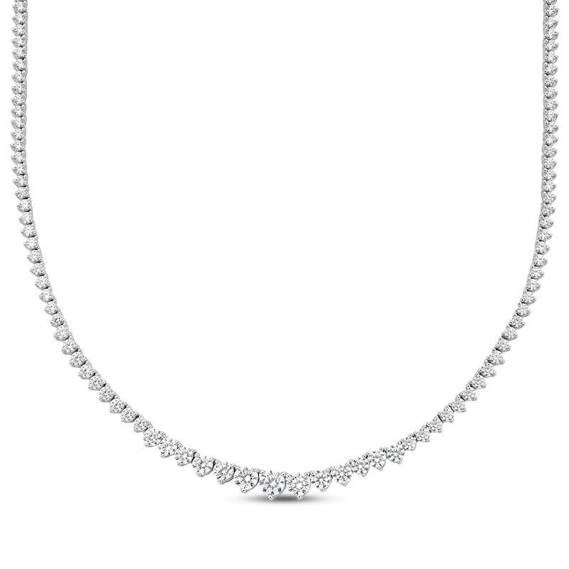 Main Image 1 of Diamond Graduated Riviera Necklace 7 ct tw 14K White Gold 16&quot;