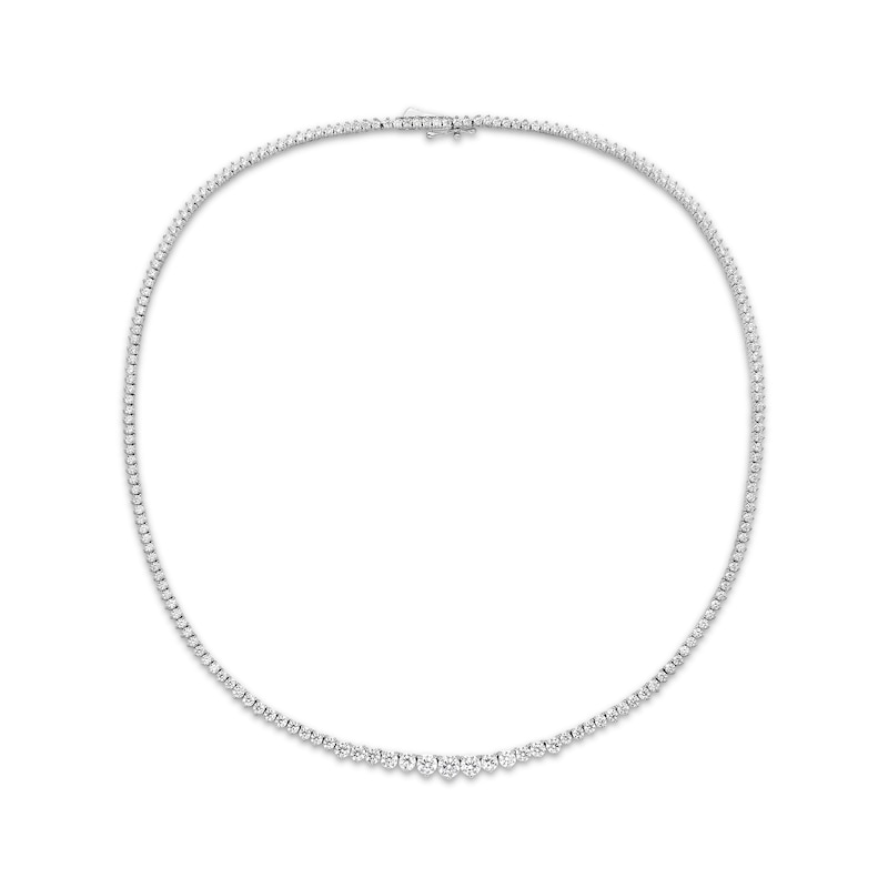 Main Image 2 of Diamond Graduated Riviera Necklace 7 ct tw 14K White Gold 16&quot;