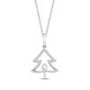 Thumbnail Image 1 of Hallmark Diamonds Christmas Tree Necklace 1/20 ct tw Sterling Silver 18&quot;