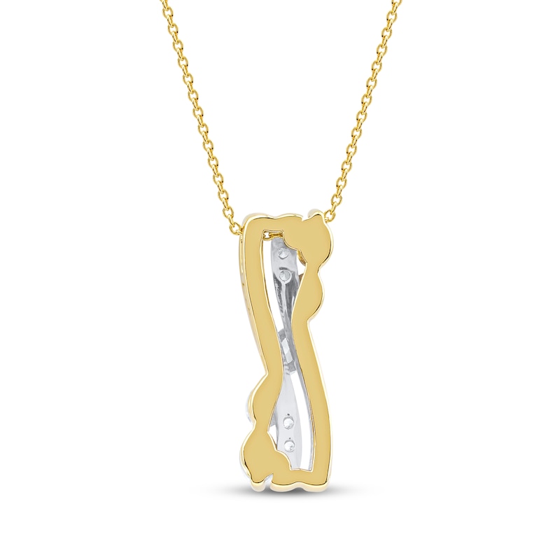 Oval-Cut Diamond Crossover Necklace 1 ct tw 14K Yellow Gold 18