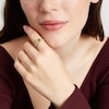 Thumbnail Image 3 of Cushion-Cut Peridot & White Lab-Created Sapphire Ring Sterling Silver