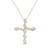 Thumbnail Image 1 of Diamond Twist Cross Necklace 1/3 ct tw 10K Yellow Gold 18&quot;