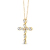 Thumbnail Image 2 of Diamond Twist Cross Necklace 1/3 ct tw 10K Yellow Gold 18&quot;