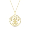 Thumbnail Image 1 of Diamond Family Tree Circle Necklace 1/6 ct tw 10K Yellow Gold 18"