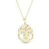 Thumbnail Image 2 of Diamond Family Tree Circle Necklace 1/6 ct tw 10K Yellow Gold 18"