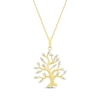 Thumbnail Image 1 of Diamond Family Oak Tree Necklace 1/4 ct tw 10K Yellow Gold 18&quot;